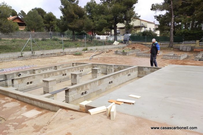 Base soterrada para casa prefabricada 